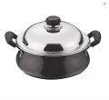 Vinod Black Pearl Plus Handi 3.8 L with Lid (Hard Anodised, Non-stick
